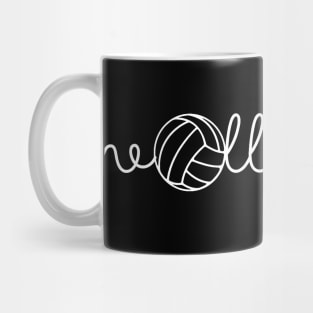 volleyball cursive with ball Mug